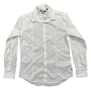 7Diamonds Collection Shirt Mens White Regular Fit Long Sleeve Collar Button Down